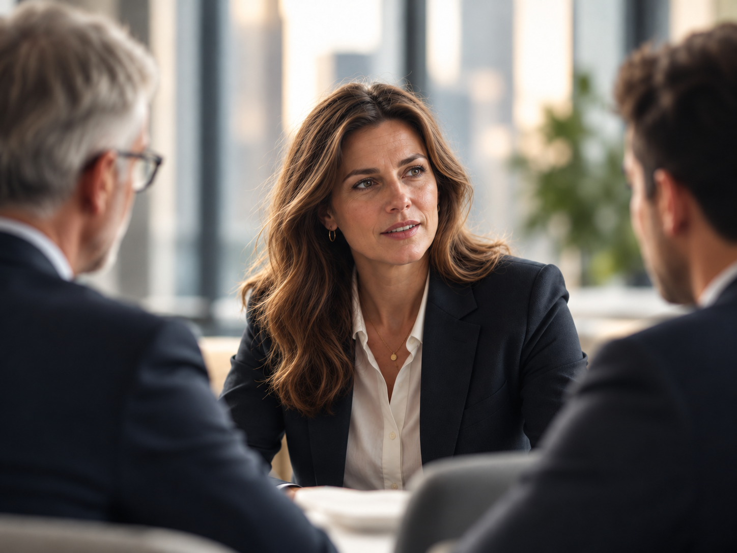 Specialist adviser meeting with business clients